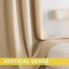 image:imageNICETOWN Grey Light Blocking Curtains 96 Inches Long 2 Panels for Living Room Bedroom Office Thermal Insulated Blackout Drapes Solid Grommet Noise Reducing Window Curtains W40Biscotti Beige