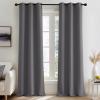 image:imageNICETOWN Grey Light Blocking Curtains 96 Inches Long 2 Panels for Living Room Bedroom Office Thermal Insulated Blackout Drapes Solid Grommet Noise Reducing Window Curtains W40Grey