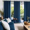 image:imageNICETOWN Grey Light Blocking Curtains 96 Inches Long 2 Panels for Living Room Bedroom Office Thermal Insulated Blackout Drapes Solid Grommet Noise Reducing Window Curtains W40Morrocan Blue