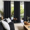 image:imageNICETOWN Grey Light Blocking Curtains 96 Inches Long 2 Panels for Living Room Bedroom Office Thermal Insulated Blackout Drapes Solid Grommet Noise Reducing Window Curtains W40Black