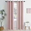 image:imageNICETOWN Grey Light Blocking Curtains 96 Inches Long 2 Panels for Living Room Bedroom Office Thermal Insulated Blackout Drapes Solid Grommet Noise Reducing Window Curtains W40Blush Pink