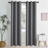 image:imageNICETOWN Grey Light Blocking Curtains 96 Inches Long 2 Panels for Living Room Bedroom Office Thermal Insulated Blackout Drapes Solid Grommet Noise Reducing Window Curtains W40Grey
