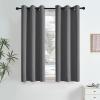 image:imageNICETOWN Grey Light Blocking Curtains 96 Inches Long 2 Panels for Living Room Bedroom Office Thermal Insulated Blackout Drapes Solid Grommet Noise Reducing Window Curtains W40Grey