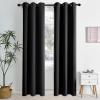 image:imageNICETOWN Grey Light Blocking Curtains 96 Inches Long 2 Panels for Living Room Bedroom Office Thermal Insulated Blackout Drapes Solid Grommet Noise Reducing Window Curtains W40Black