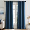 image:imageNICETOWN Grey Light Blocking Curtains 96 Inches Long 2 Panels for Living Room Bedroom Office Thermal Insulated Blackout Drapes Solid Grommet Noise Reducing Window Curtains W40Morrocan Blue