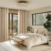 image:imageNICETOWN Grey Light Blocking Curtains 96 Inches Long 2 Panels for Living Room Bedroom Office Thermal Insulated Blackout Drapes Solid Grommet Noise Reducing Window Curtains W40Biscotti Beige