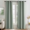image:imageNICETOWN Grey Light Blocking Curtains 96 Inches Long 2 Panels for Living Room Bedroom Office Thermal Insulated Blackout Drapes Solid Grommet Noise Reducing Window Curtains W40Sage Green