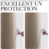 image:imageNICETOWN 100 Blackout Outdoor Curtains for Patio Waterproof 2 Panels Linen Textured Thermal Insulated IndoorOutside Drapes for Gazebo Privacy Sun Shades for Porch Garden W52 x L84 Inch NaturalTaupe
