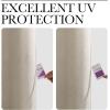 image:imageNICETOWN 100 Blackout Outdoor Curtains for Patio Waterproof 2 Panels Linen Textured Thermal Insulated IndoorOutside Drapes for Gazebo Privacy Sun Shades for Porch Garden W52 x L84 Inch NaturalNatural