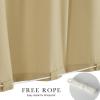 image:imageNICETOWN 2 Panels RodFree Outdoor Curtains for Patio Waterproof Sticky Top amp Back Tab Bottom with Free Rope for Wind Resistance Weatherproof Drapes for GazeboPorch W52 x L84 in Biscotti BeigeBuff