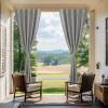 image:imageNICETOWN 2 Panels RodFree Outdoor Curtains for Patio Waterproof Sticky Top amp Back Tab Bottom with Free Rope for Wind Resistance Weatherproof Drapes for GazeboPorch W52 x L84 in Biscotti BeigeSilver Gray
