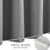 image:imageNICETOWN 2 Panels RodFree Outdoor Curtains for Patio Waterproof Sticky Top amp Back Tab Bottom with Free Rope for Wind Resistance Weatherproof Drapes for GazeboPorch W52 x L84 in Biscotti BeigeLinen Gray