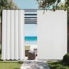 image:imageNICETOWN 2 Panels RodFree Outdoor Curtains for Patio Waterproof Sticky Top amp Back Tab Bottom with Free Rope for Wind Resistance Weatherproof Drapes for GazeboPorch W52 x L84 in Biscotti BeigeWhite