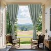 image:imageNICETOWN 2 Panels RodFree Outdoor Curtains for Patio Waterproof Sticky Top amp Back Tab Bottom with Free Rope for Wind Resistance Weatherproof Drapes for GazeboPorch W52 x L84 in Biscotti BeigeSage Green
