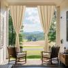 image:imageNICETOWN 2 Panels RodFree Outdoor Curtains for Patio Waterproof Sticky Top amp Back Tab Bottom with Free Rope for Wind Resistance Weatherproof Drapes for GazeboPorch W52 x L84 in Biscotti BeigeBiscotti Beige