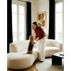 image:imageNICETOWN Sage Green Velvet Blackout Curtains 96 Inch Long for Bedroom Dorm DiningLiving Room Thermal Solid Heavy Matt Pinch Pleat Back Tab Track Window Treatment for Hall Theater 2 Panels 40 WBlack
