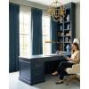image:imageNICETOWN Sage Green Velvet Blackout Curtains 96 Inch Long for Bedroom Dorm DiningLiving Room Thermal Solid Heavy Matt Pinch Pleat Back Tab Track Window Treatment for Hall Theater 2 Panels 40 WNavy Blue