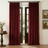 image:imageNICETOWN Sage Green Velvet Blackout Curtains 96 Inch Long for Bedroom Dorm DiningLiving Room Thermal Solid Heavy Matt Pinch Pleat Back Tab Track Window Treatment for Hall Theater 2 Panels 40 WRed