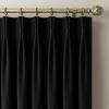 image:imageNICETOWN Sage Green Velvet Blackout Curtains 96 Inch Long for Bedroom Dorm DiningLiving Room Thermal Solid Heavy Matt Pinch Pleat Back Tab Track Window Treatment for Hall Theater 2 Panels 40 WBlack