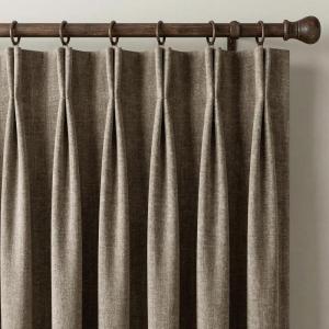 image:imageNICETOWN 395GSM Linen Pinch Pleated Vintage Olive Green Curtains 90 inch Long with Hooks  Room Darkening Wrinkle Resistant Drapes for Dining Room amp Bedroom Modern Home Decor 40 Wide 2 PanelsFrench Taupe