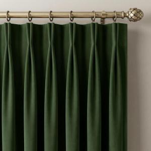 image:imageNICETOWN Sage Green Velvet Blackout Curtains 96 Inch Long for Bedroom Dorm DiningLiving Room Thermal Solid Heavy Matt Pinch Pleat Back Tab Track Window Treatment for Hall Theater 2 Panels 40 WOlive Green