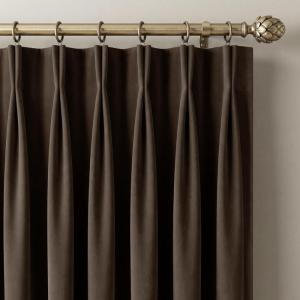 image:imageNICETOWN Sage Green Velvet Blackout Curtains 96 Inch Long for Bedroom Dorm DiningLiving Room Thermal Solid Heavy Matt Pinch Pleat Back Tab Track Window Treatment for Hall Theater 2 Panels 40 WTaupe