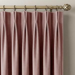 image:imageNICETOWN Sage Green Velvet Blackout Curtains 96 Inch Long for Bedroom Dorm DiningLiving Room Thermal Solid Heavy Matt Pinch Pleat Back Tab Track Window Treatment for Hall Theater 2 Panels 40 WBlush Pink