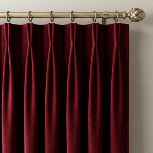 image:imageNICETOWN Sage Green Velvet Blackout Curtains 96 Inch Long for Bedroom Dorm DiningLiving Room Thermal Solid Heavy Matt Pinch Pleat Back Tab Track Window Treatment for Hall Theater 2 Panels 40 WRed