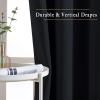 image:imageNICETOWN Blackout Bedroom Curtains for Windows 50 inch Long  Solid Thermal Insulated Grommet Light Reducing Black Panels Window Treatment for KitchenCafe Black 2 Panels 34 in x 50 in W x L
