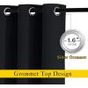 image:imageNICETOWN Blackout Bedroom Curtains for Windows 50 inch Long  Solid Thermal Insulated Grommet Light Reducing Black Panels Window Treatment for KitchenCafe Black 2 Panels 34 in x 50 in W x L