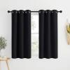 image:imageNICETOWN Blackout Bedroom Curtains for Windows 50 inch Long  Solid Thermal Insulated Grommet Light Reducing Black Panels Window Treatment for KitchenCafe Black 2 Panels 34 in x 50 in W x L