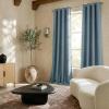 image:imageNICETOWN 100 Blackout Linen Beige Curtains 84 inches Long for Living Room White Liner Composite Grommet Bedroom Thermal Drapes Casual Home Decor Window Treatments 2 Panels W52 x L84Stone Blue