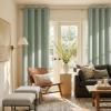 image:imageNICETOWN 100 Blackout Linen Beige Curtains 84 inches Long for Living Room White Liner Composite Grommet Bedroom Thermal Drapes Casual Home Decor Window Treatments 2 Panels W52 x L84Sage Green