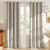 image:imageNICETOWN 100 Blackout Linen Beige Curtains 84 inches Long for Living Room White Liner Composite Grommet Bedroom Thermal Drapes Casual Home Decor Window Treatments 2 Panels W52 x L84Beige