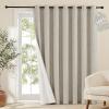 image:imageNICETOWN 100 Blackout Linen Beige Curtains 84 inches Long for Living Room White Liner Composite Grommet Bedroom Thermal Drapes Casual Home Decor Window Treatments 2 Panels W52 x L84Beige
