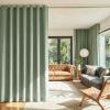 image:imageNICETOWN 100 Blackout Linen Beige Curtains 84 inches Long for Living Room White Liner Composite Grommet Bedroom Thermal Drapes Casual Home Decor Window Treatments 2 Panels W52 x L84Sage Green