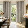 image:imageNICETOWN 100 Blackout Linen Beige Curtains 84 inches Long for Living Room White Liner Composite Grommet Bedroom Thermal Drapes Casual Home Decor Window Treatments 2 Panels W52 x L84Beige