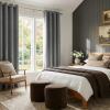 image:imageNICETOWN 100 Blackout Linen Beige Curtains 84 inches Long for Living Room White Liner Composite Grommet Bedroom Thermal Drapes Casual Home Decor Window Treatments 2 Panels W52 x L84Grey