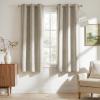 image:imageNICETOWN 100 Blackout Linen Beige Curtains 84 inches Long for Living Room White Liner Composite Grommet Bedroom Thermal Drapes Casual Home Decor Window Treatments 2 Panels W52 x L84Beige