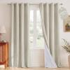 image:imageNICETOWN 100 Blackout Linen Beige Curtains 84 inches Long for Living Room White Liner Composite Grommet Bedroom Thermal Drapes Casual Home Decor Window Treatments 2 Panels W52 x L84Ivory
