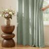 image:imageNICETOWN 100 Blackout Linen Beige Curtains 84 inches Long for Living Room White Liner Composite Grommet Bedroom Thermal Drapes Casual Home Decor Window Treatments 2 Panels W52 x L84Sage Green