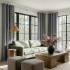 image:imageNICETOWN 100 Blackout Linen Beige Curtains 84 inches Long for Living Room White Liner Composite Grommet Bedroom Thermal Drapes Casual Home Decor Window Treatments 2 Panels W52 x L84Grey