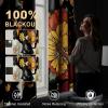 image:imageNICETOWN Boho Floral Curtains 100 Blackout for Living Room Bedroom 96 Inches Long Vintage Flower Drapes Thermal Insulated Soundproof Mid Century Botanica Grommet Window Treatment 52 W 2 PanelsBlack Boho Floral