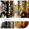 image:imageNICETOWN Boho Floral Curtains 100 Blackout for Living Room Bedroom 96 Inches Long Vintage Flower Drapes Thermal Insulated Soundproof Mid Century Botanica Grommet Window Treatment 52 W 2 PanelsBlack Boho Floral