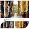 image:imageNICETOWN Boho Floral Curtains 100 Blackout for Living Room Bedroom 96 Inches Long Vintage Flower Drapes Thermal Insulated Soundproof Mid Century Botanica Grommet Window Treatment 52 W 2 PanelsNavy Blue Boho Floral