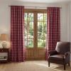 image:imageNICETOWN Buffalo Check Plaid 100 Blackout Curtains 84 Inches Long for Bedroom Living Room Thermal Insulated Room Darkening Rod Pocket Back Tab Drapes Olive Green 52 W x 84 L 2 PanelsPlaid  Red Christmas  White