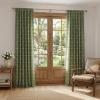 image:imageNICETOWN Buffalo Check Plaid 100 Blackout Curtains 84 Inches Long for Bedroom Living Room Thermal Insulated Room Darkening Rod Pocket Back Tab Drapes Olive Green 52 W x 84 L 2 PanelsPlaid  Olive Green  White