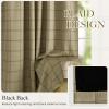 image:imageNICETOWN Buffalo Check Plaid 100 Blackout Curtains 84 Inches Long for Bedroom Living Room Thermal Insulated Room Darkening Rod Pocket Back Tab Drapes Olive Green 52 W x 84 L 2 PanelsGrid Pattern  Burlap  White