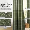 image:imageNICETOWN Buffalo Check Plaid 100 Blackout Curtains 84 Inches Long for Bedroom Living Room Thermal Insulated Room Darkening Rod Pocket Back Tab Drapes Olive Green 52 W x 84 L 2 PanelsGrid Pattern  Olive Green  White