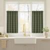 image:imageNICETOWN Buffalo Check Plaid 100 Blackout Curtains 84 Inches Long for Bedroom Living Room Thermal Insulated Room Darkening Rod Pocket Back Tab Drapes Olive Green 52 W x 84 L 2 PanelsGrid Pattern  Olive Green  White
